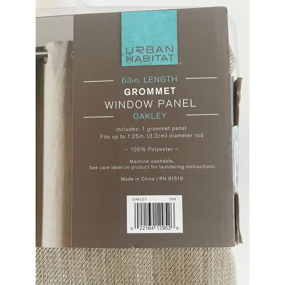 2 Panels Urban Habitat Oakley Curtains Tan 63 in